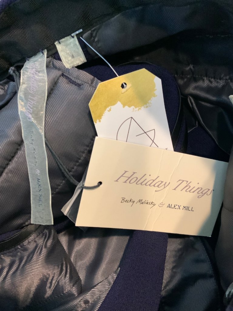 Alex Mill X Becky Malinsky Holiday Things Blue Pleated Pants, Size 4, Nwt $295 — image 5 of 6